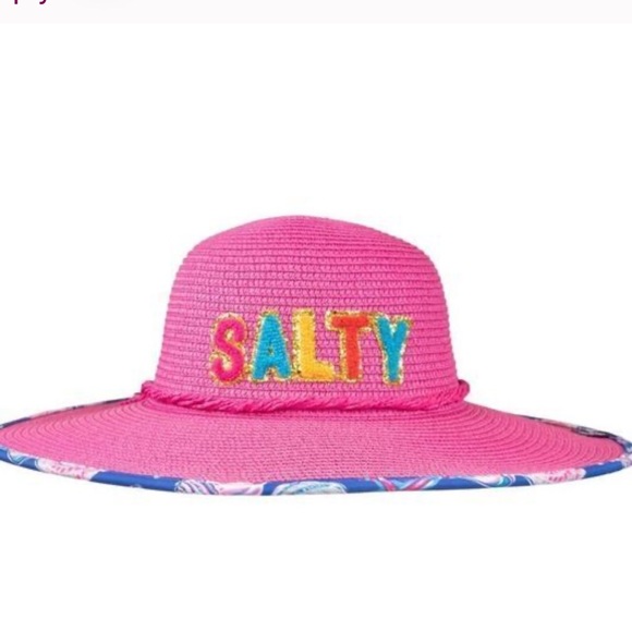 Simply Southern Accessories - NWT Simply Southern Preppy Bucket‎ Straw Hat “Salty” Pink One Size